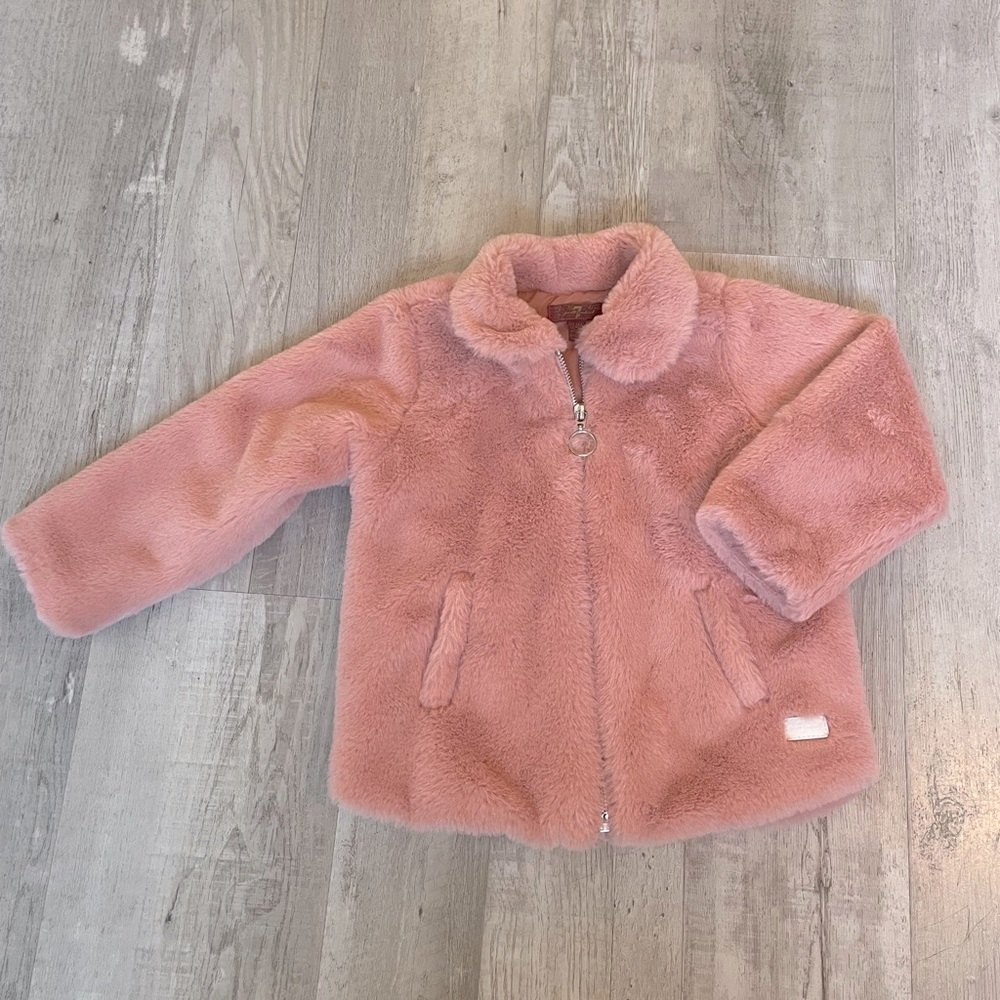 7 For All Mankind Dusty Rose Fur Jacket with Silky Lining